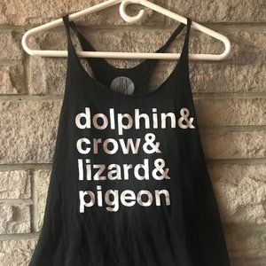 dolphin & crow & lizard & pigeon yoga tank